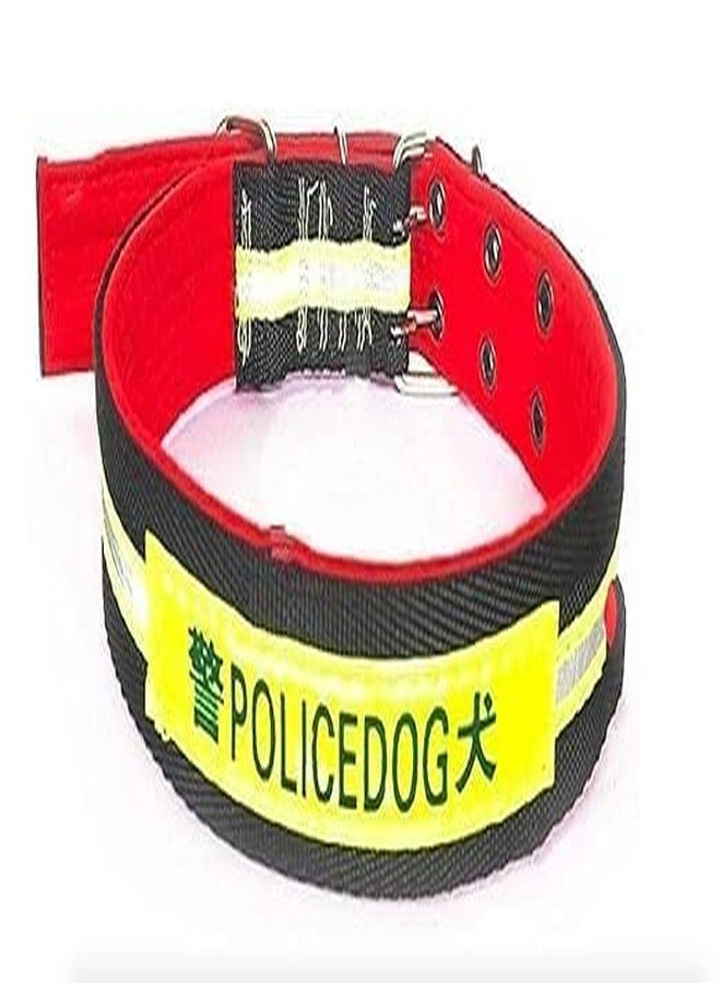 Pups&Pets Durable 20-26 Inch Integrated Police Nylon Patch Padded Collar with Adustable Buckle Neck Collar Belt for Maxi and Large Dogs - X Large (Multicolor) - Image 1